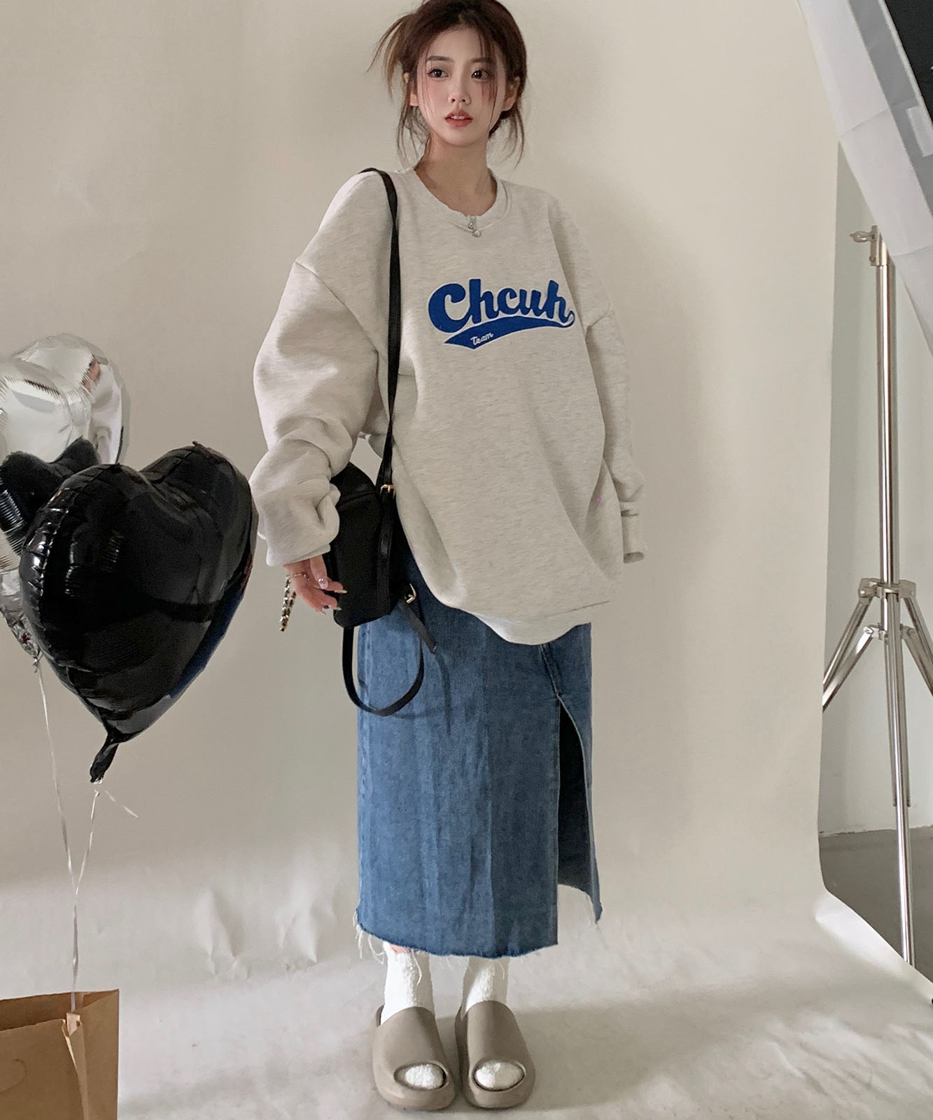 DEVICE select 韓国風ビッグシルエット カレッジロゴ フーディースウェット＆トレーナー メンズ レディース ユニセックス