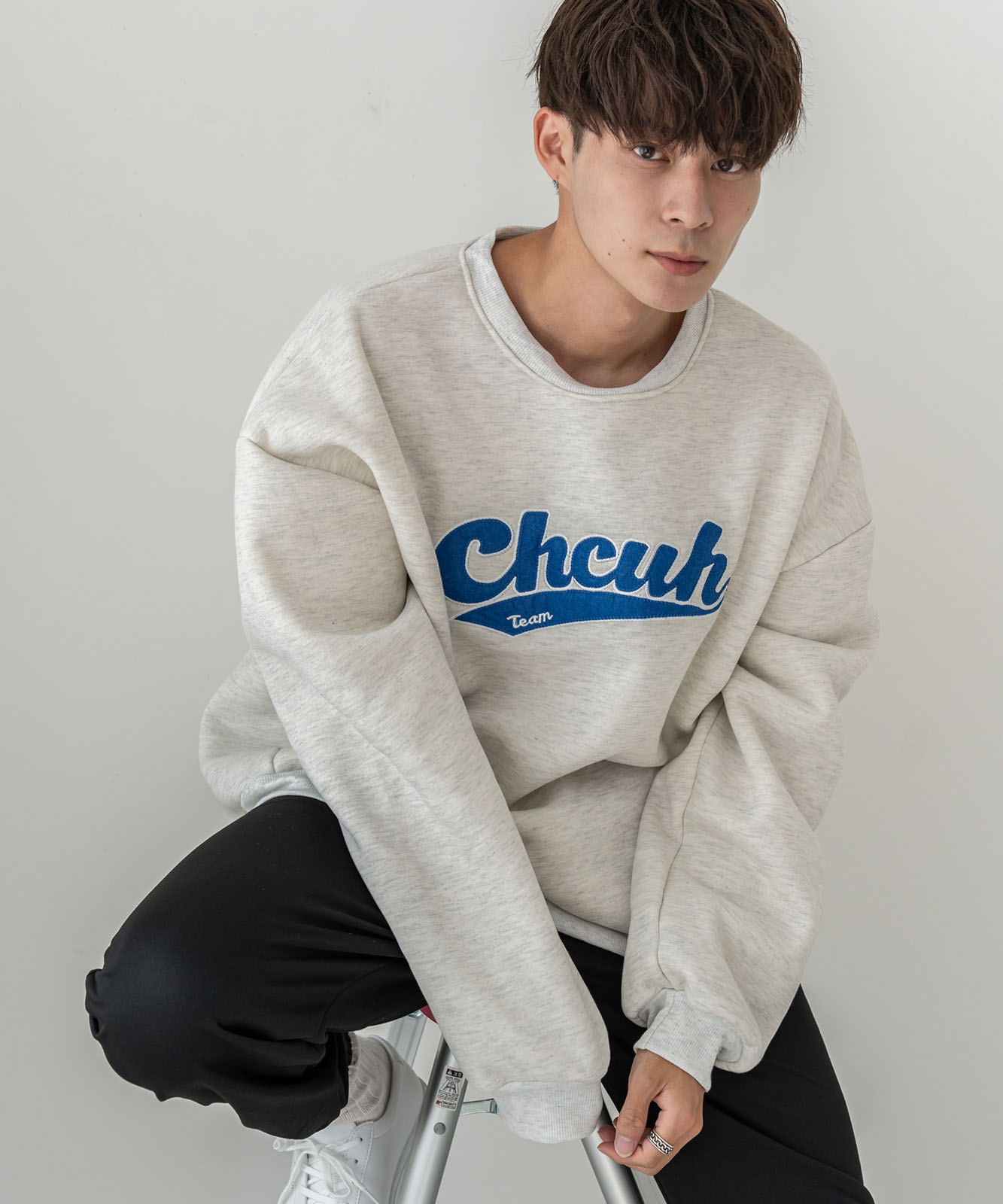 DEVICE select 韓国風ビッグシルエット カレッジロゴ フーディースウェット＆トレーナー メンズ レディース ユニセックス