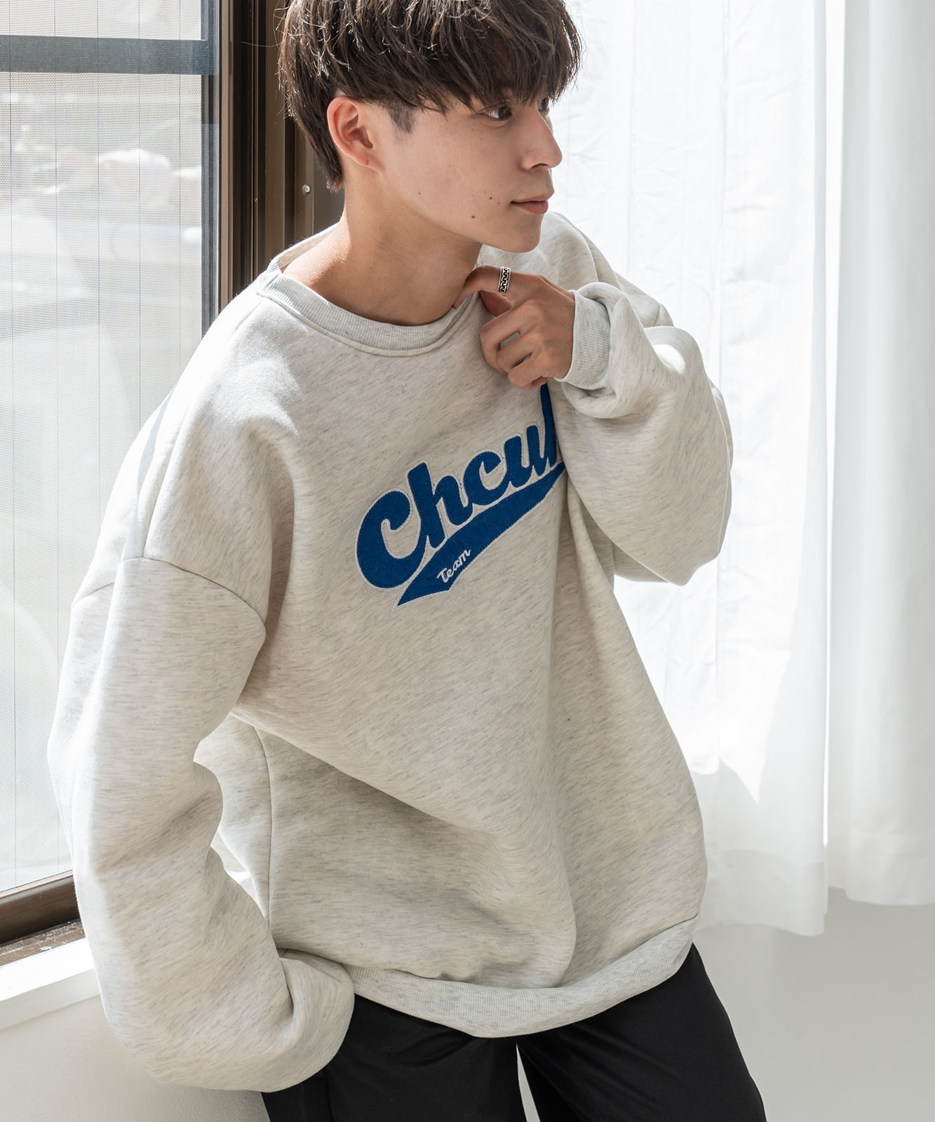 DEVICE select 韓国風ビッグシルエット カレッジロゴ フーディースウェット＆トレーナー メンズ レディース ユニセックス