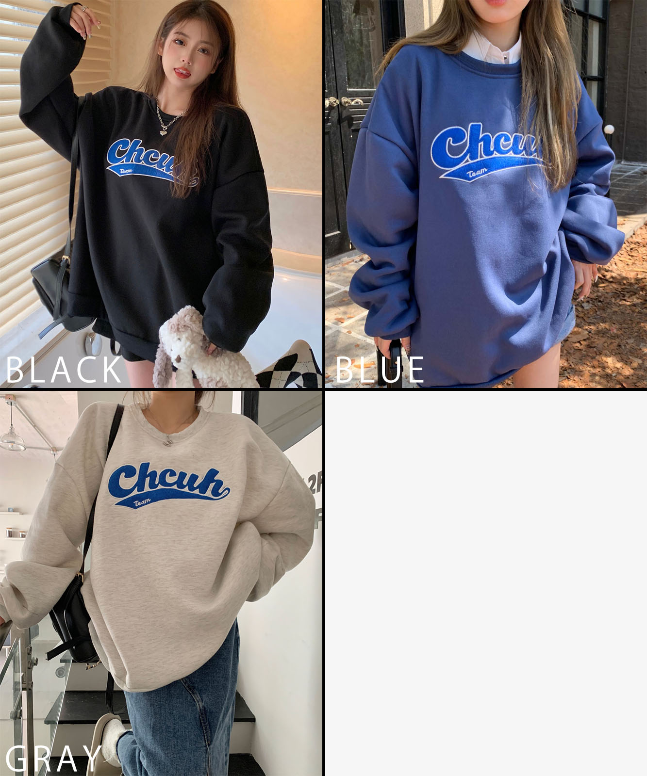 DEVICE select 韓国風ビッグシルエット カレッジロゴ フーディースウェット＆トレーナー メンズ レディース ユニセックス