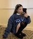 DEVICE select 韓国風ビッグシルエット カレッジロゴ フーディースウェット＆トレーナー メンズ レディース ユニセックス