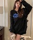 DEVICE select 韓国風ビッグシルエット カレッジロゴ フーディースウェット＆トレーナー メンズ レディース ユニセックス