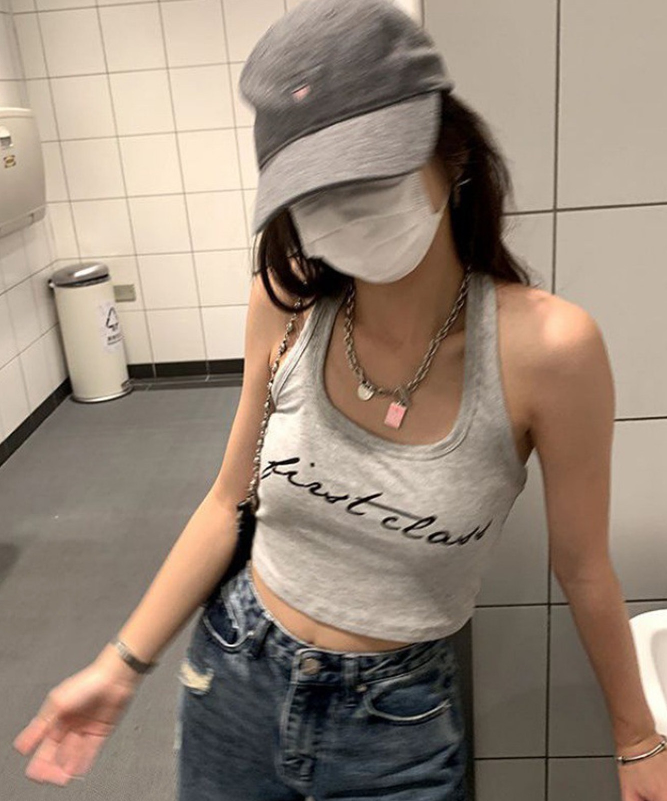 【DEVICE】 select ナンバリング ロゴ レイヤード 古着風 ルーズ ロンT タンクトップ セット レディース メンズ レディース ユニセックス おしゃれ 大容量 軽量 通学 通勤 韓国ストリート TA1181T