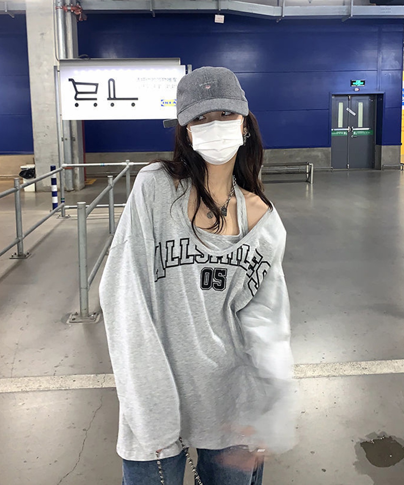 【DEVICE】 select ナンバリング ロゴ レイヤード 古着風 ルーズ ロンT タンクトップ セット レディース メンズ レディース ユニセックス おしゃれ 大容量 軽量 通学 通勤 韓国ストリート TA1181T