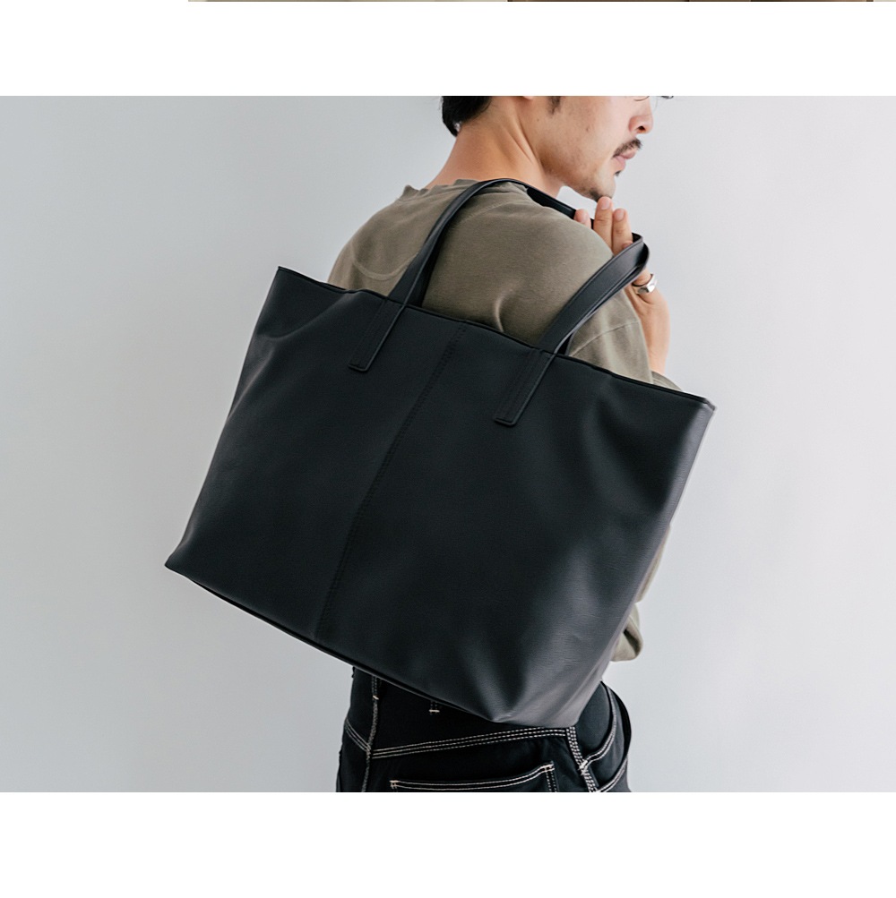 合皮両あおりトート