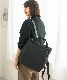 合皮チャーム付きトートリュック