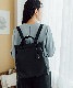 合皮チャーム付きトートリュック