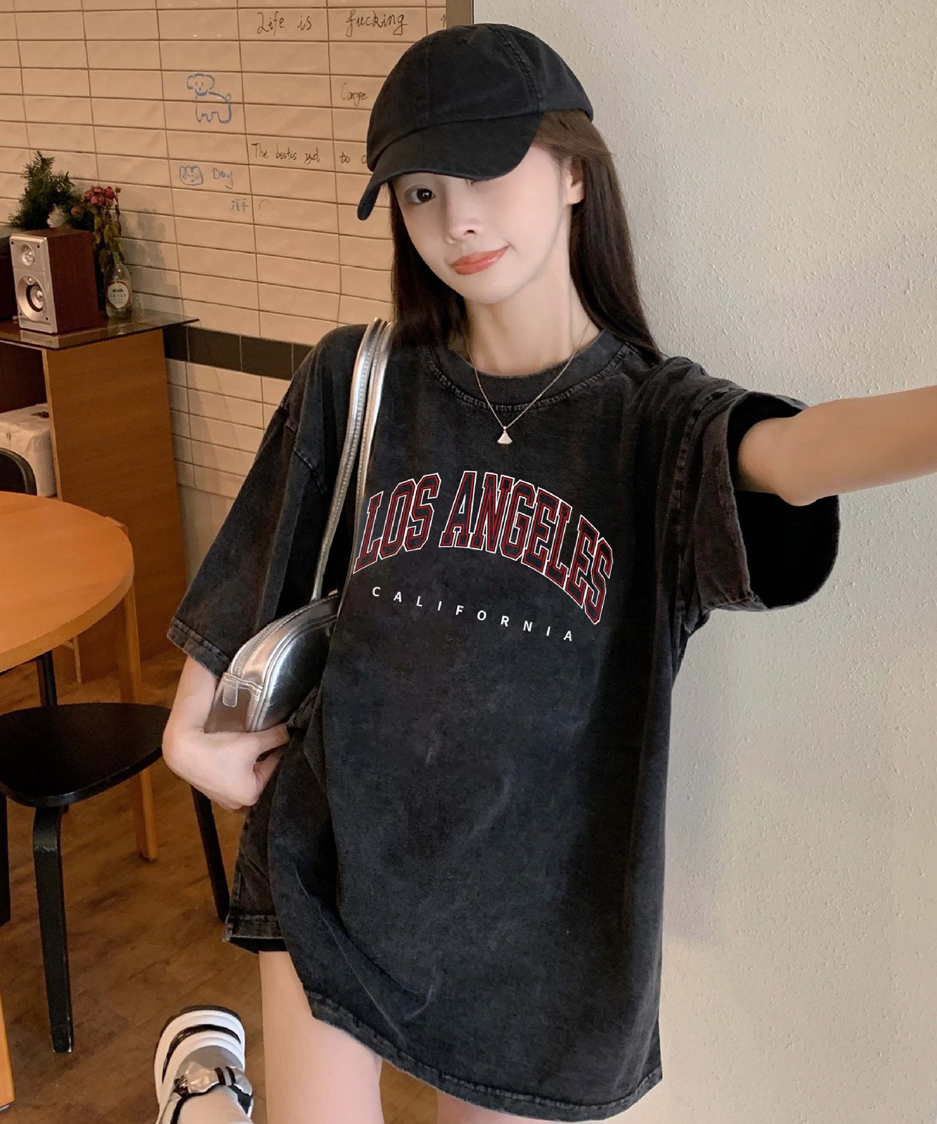 DEVICE select ロゴ プリント ピグメント 古着風 ビッグシルエット 半袖 Tシャツ メンズ レディース