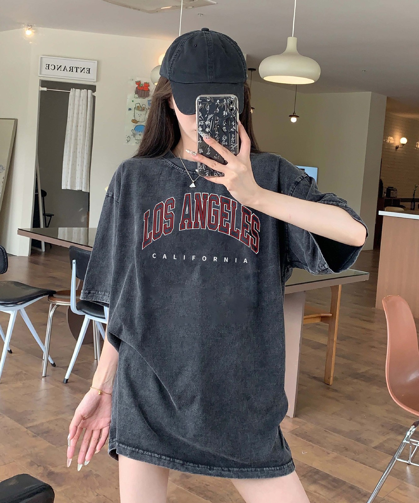 DEVICE select ロゴ プリント ピグメント 古着風 ビッグシルエット 半袖 Tシャツ メンズ レディース