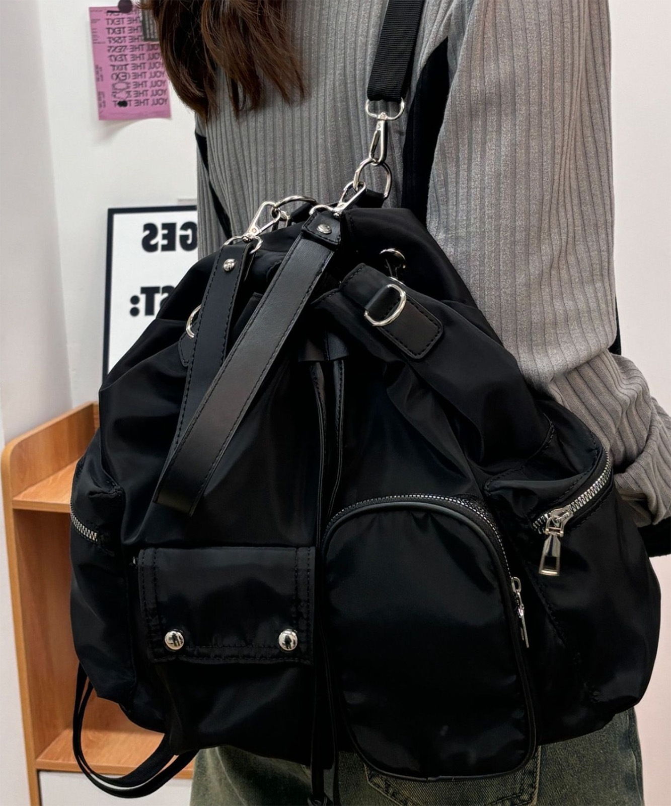 DEVICE select 3way 巾着 ショルダーバッグ リュック ハンドバッグ クロスバッグ メンズ レディース