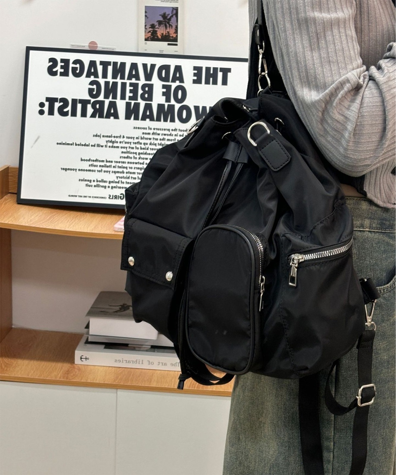 DEVICE select 3way 巾着 ショルダーバッグ リュック ハンドバッグ クロスバッグ メンズ レディース