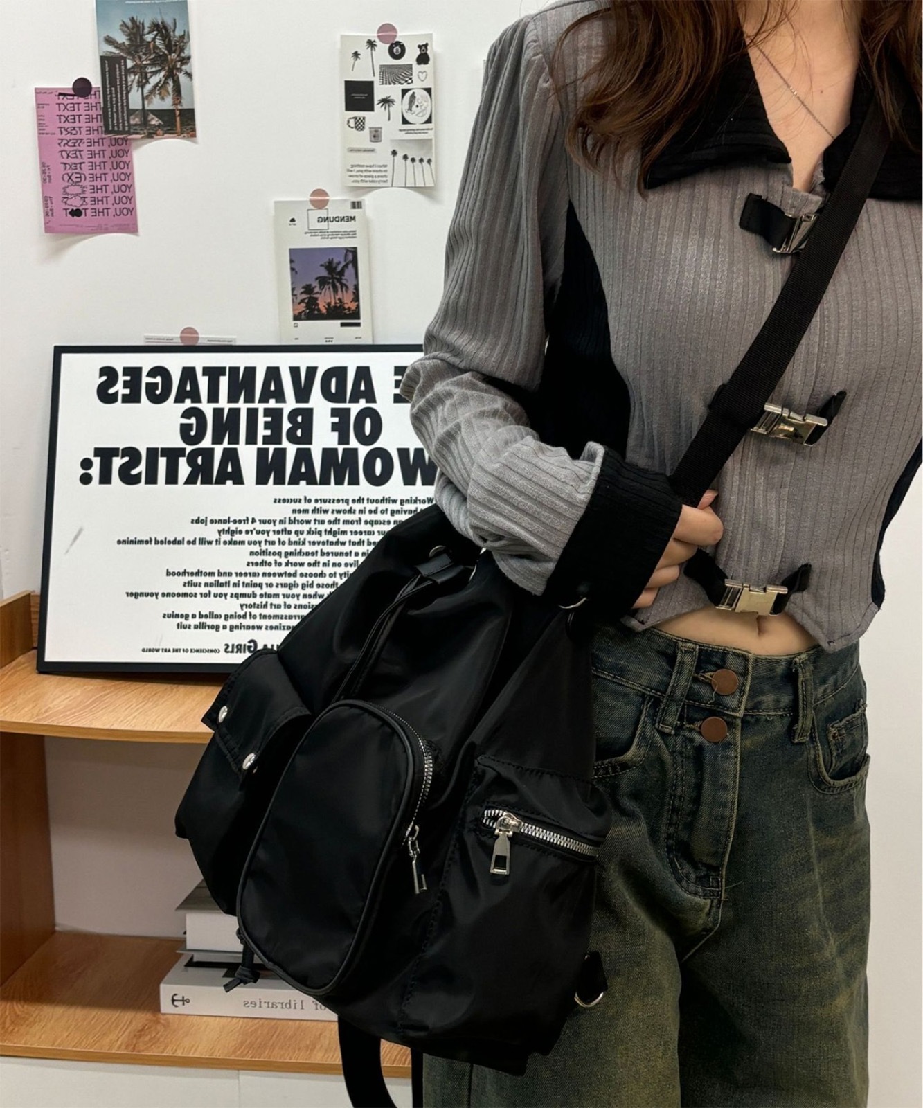 DEVICE select 3way 巾着 ショルダーバッグ リュック ハンドバッグ クロスバッグ メンズ レディース