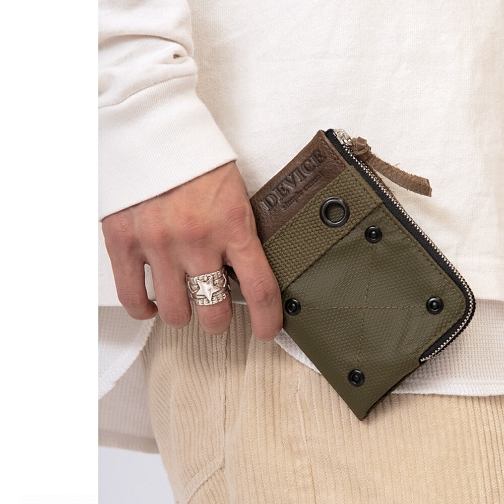 DEVICE ミリタリー ダブルジップ 二つ折り財布 DPN90039