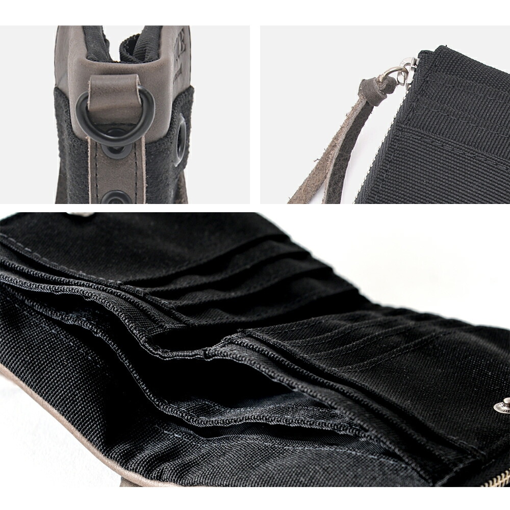 DEVICE ミリタリー ダブルジップ 二つ折り財布