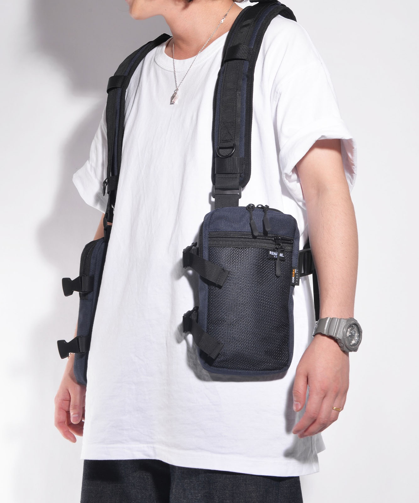 Rename コーデュラナイロン ベスト型ボディショルダーバッグ