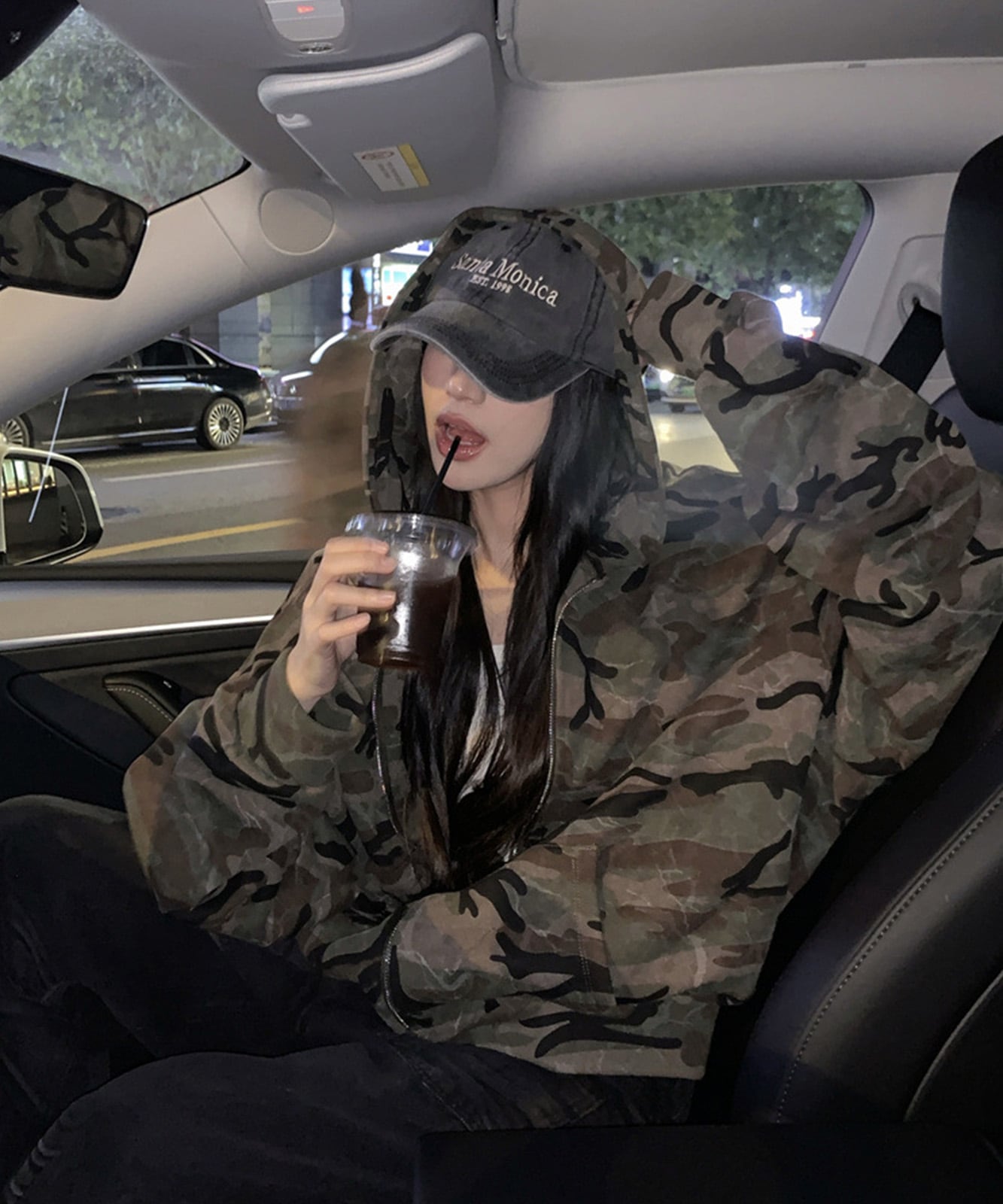 【 DEVICE select 】カモフラ 迷彩 ジップパーカー ストリート オーバーサイズ メンズ レディース ユニセックス TA1294