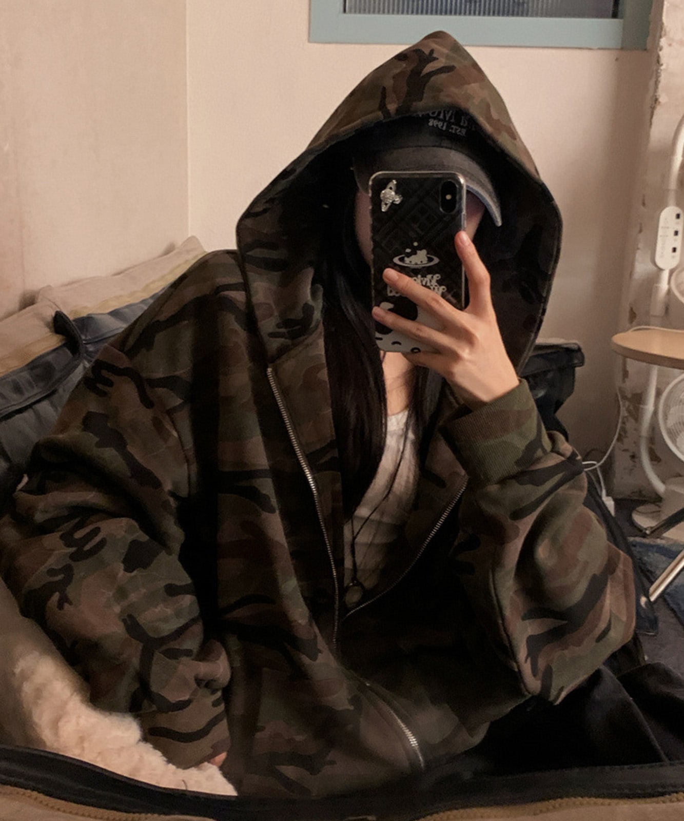 【 DEVICE select 】カモフラ 迷彩 ジップパーカー ストリート オーバーサイズ メンズ レディース ユニセックス TA1294