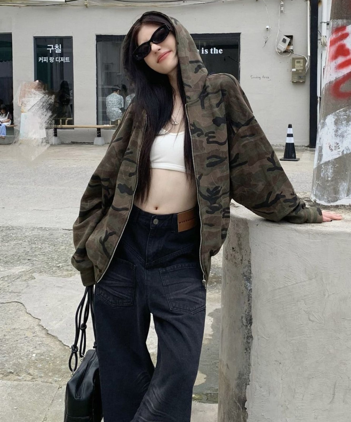 【 DEVICE select 】カモフラ 迷彩 ジップパーカー ストリート オーバーサイズ メンズ レディース ユニセックス TA1294