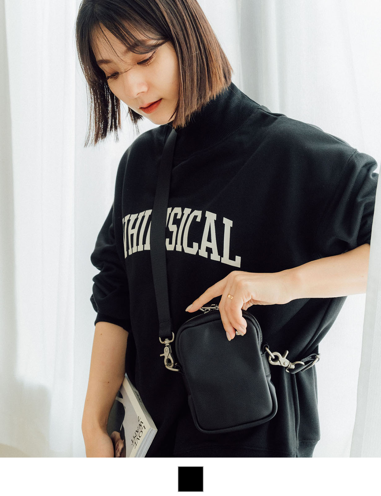 DEVICE＋ 本革カウレザー ミニショルダーバッグ