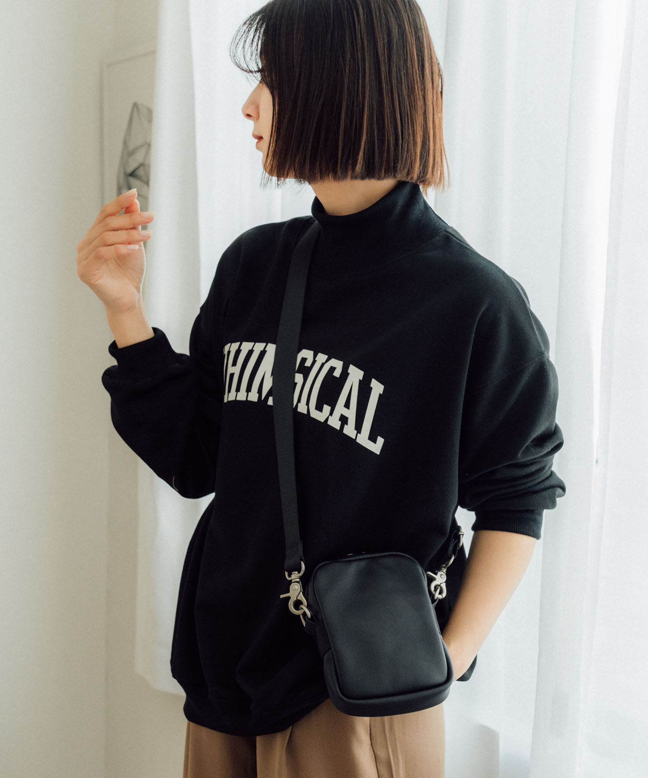 DEVICE＋ 本革カウレザー ミニショルダーバッグ