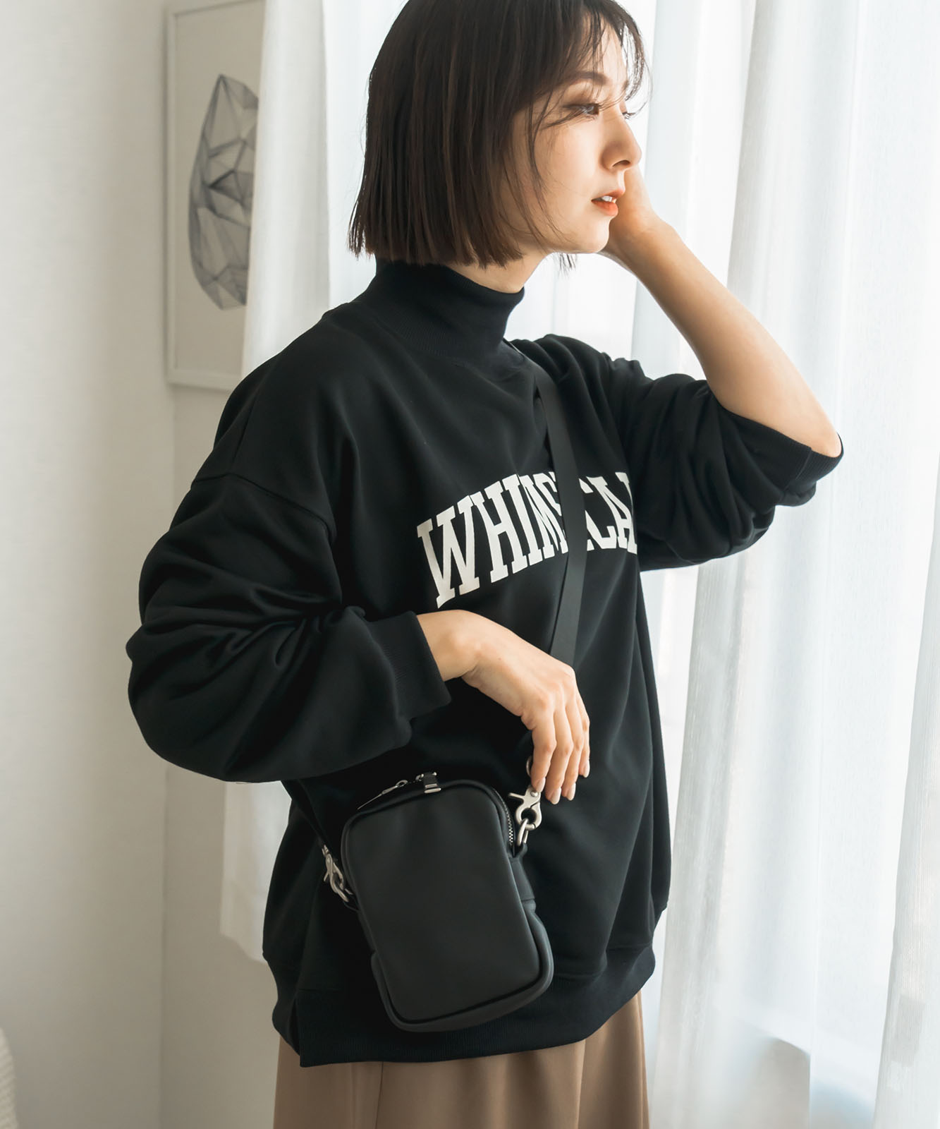 DEVICE＋ 本革カウレザー ミニショルダーバッグ