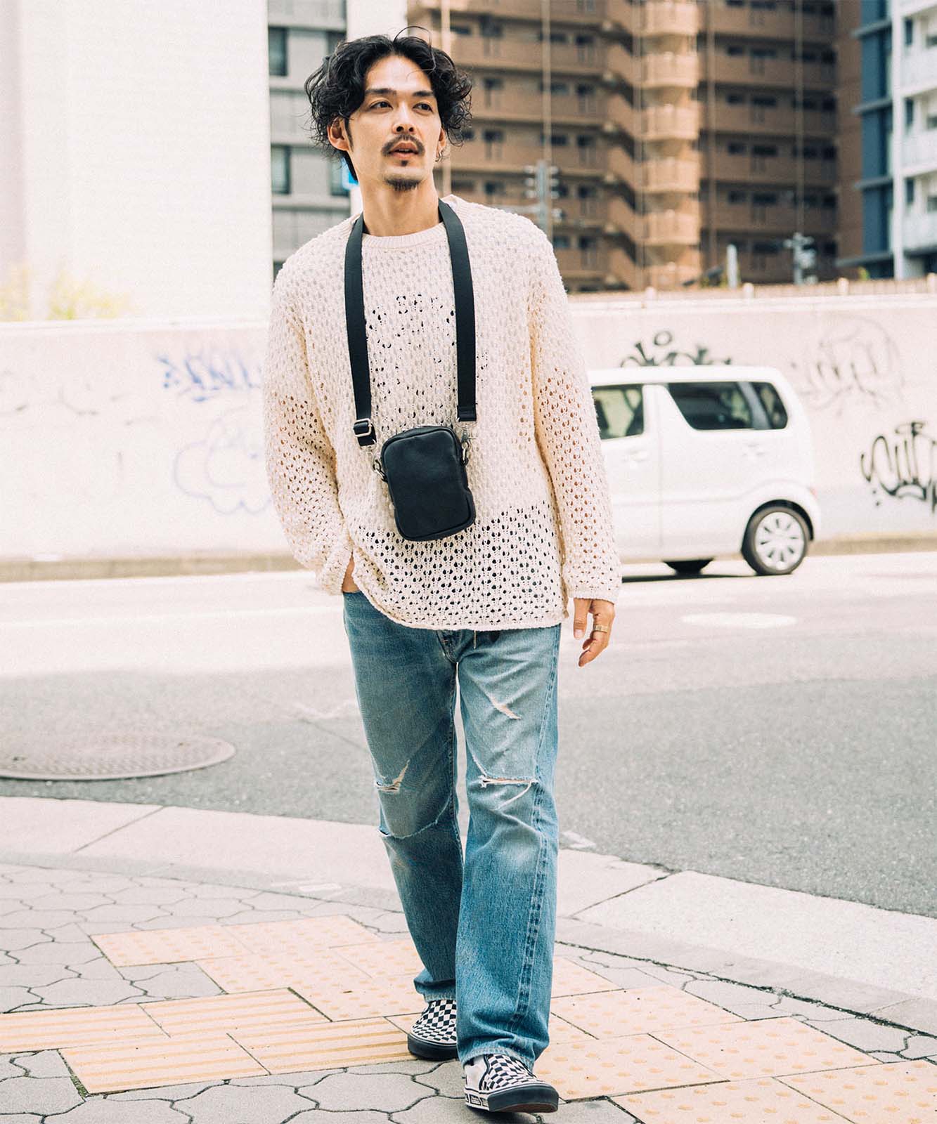 DEVICE＋ 本革カウレザー ミニショルダーバッグ