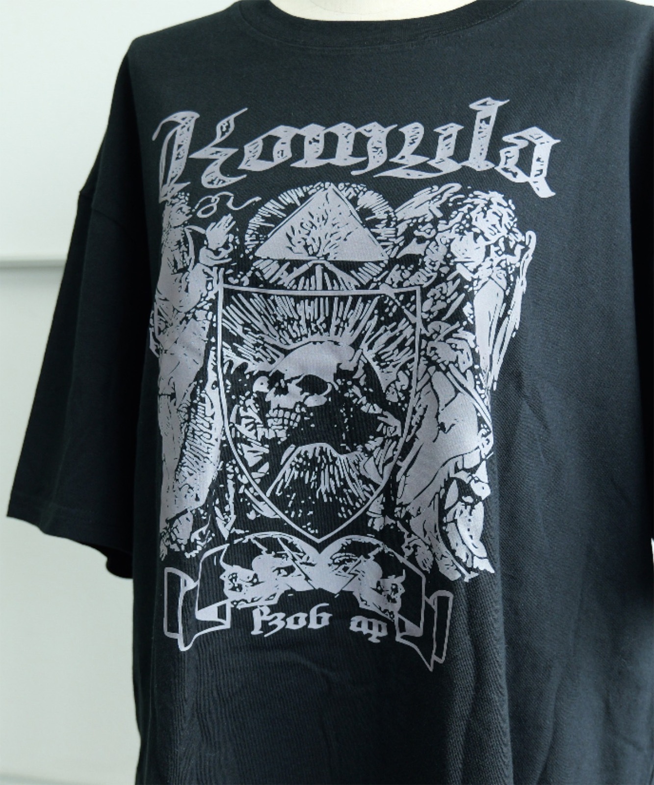 【 DEVICE select 】 オーバーサイズ ドクログラフィック スカルプリント 半袖Tシャツ メンズ レディース