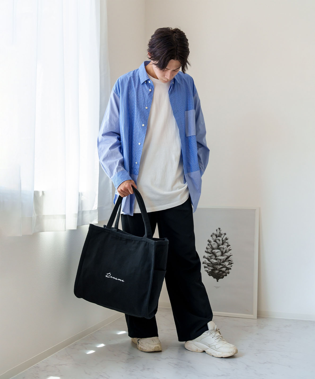 【 Rename 】 キャンバス スクエア BOX ビッグ トートバッグ A4収納可能 メンズ レディース ユニセックス RTH90029