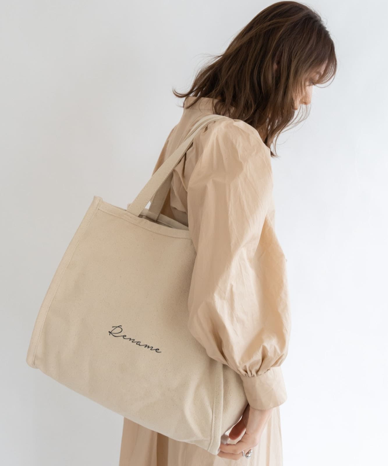 【 Rename 】 キャンバス スクエア BOX ビッグ トートバッグ A4収納可能 メンズ レディース ユニセックス RTH90029