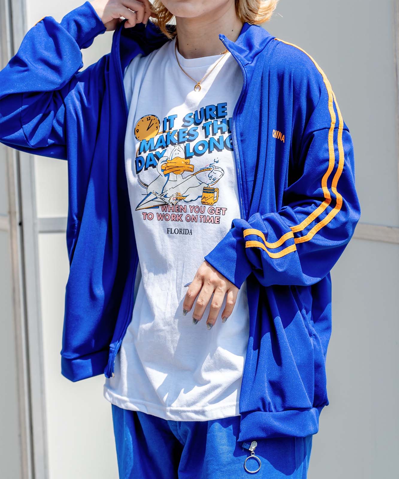 DEVICE select duckプリント 古着風 オーバーサイズ ビッグシルエット 半袖Tシャツ メンズ レディース ユニセックス