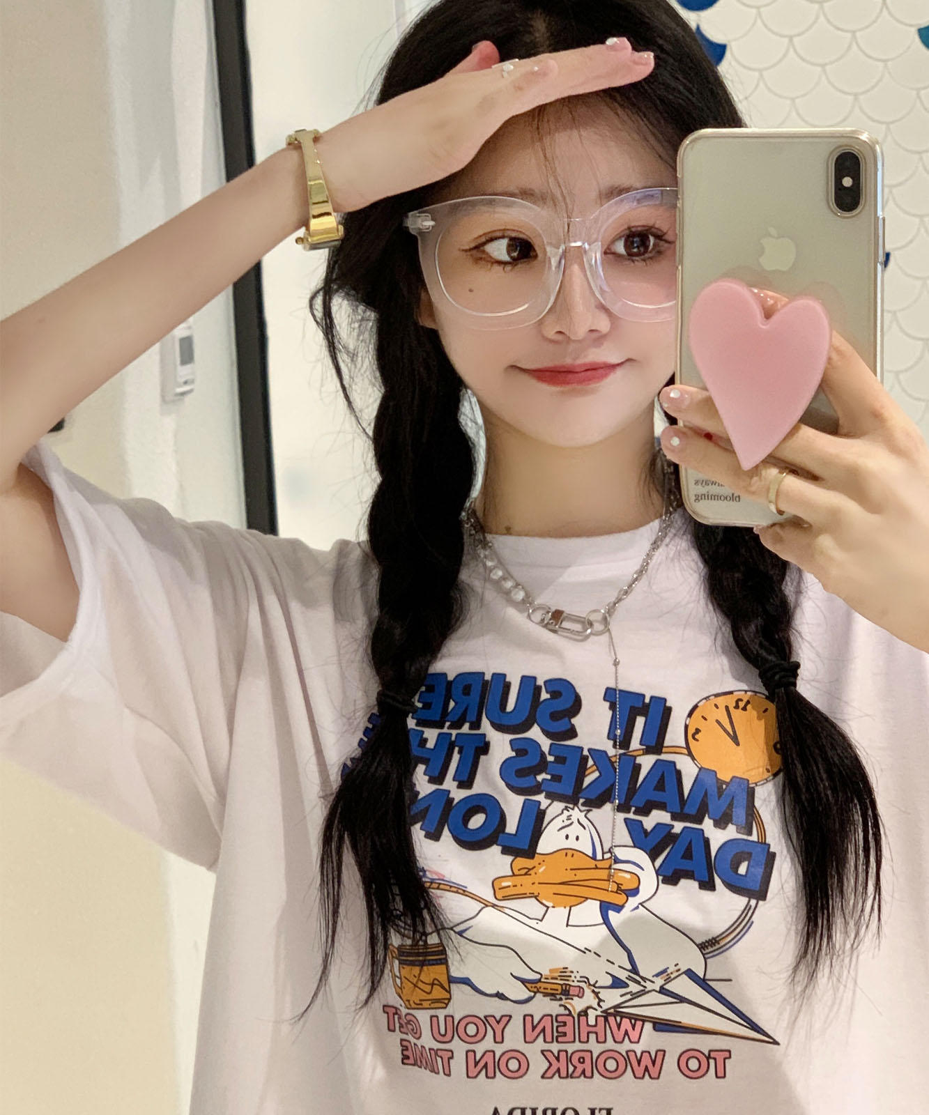 DEVICE select duckプリント 古着風 オーバーサイズ ビッグシルエット 半袖Tシャツ メンズ レディース ユニセックス