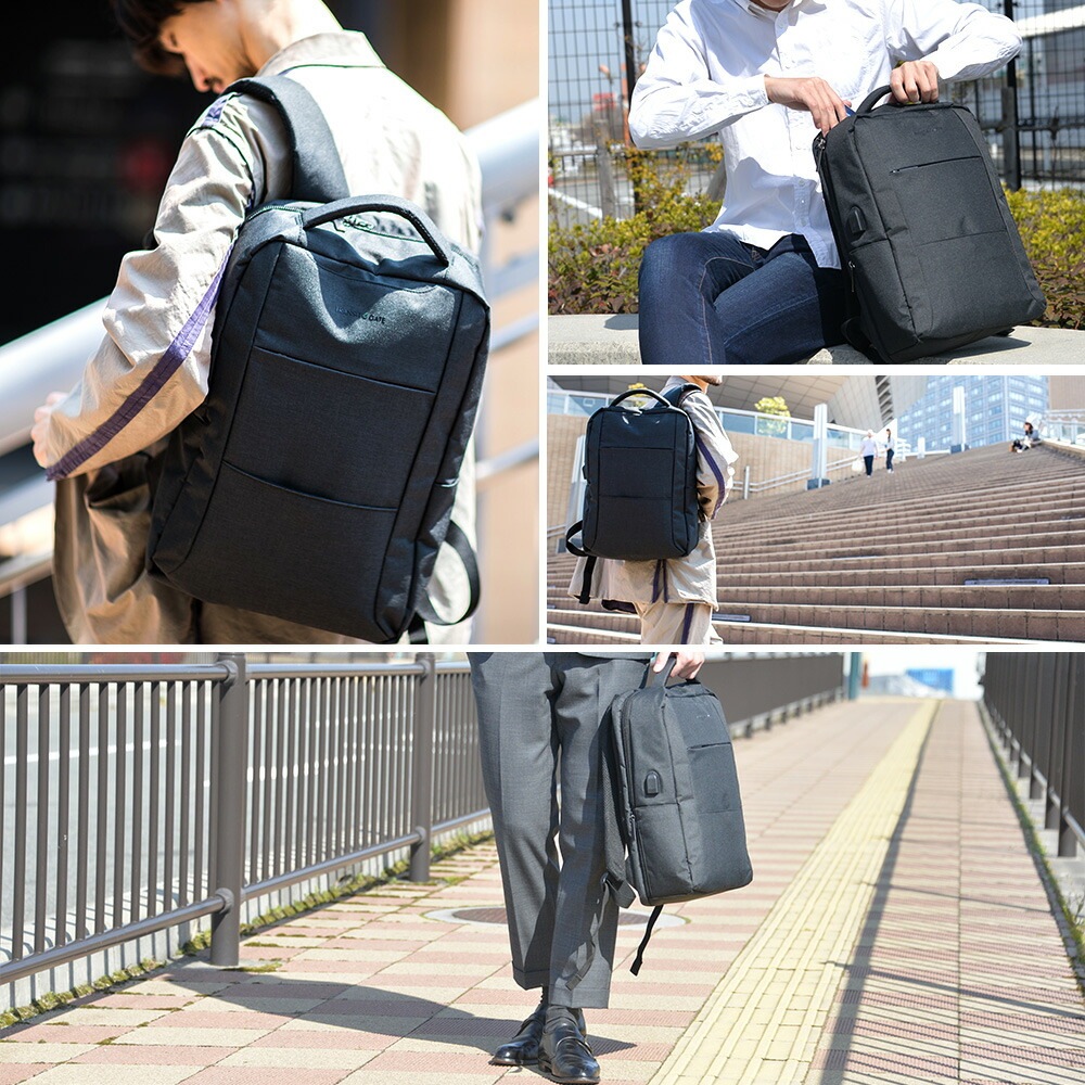バックパック サンプル TransitGate G4 ナイロンビジネスバックパック (USBポート装備