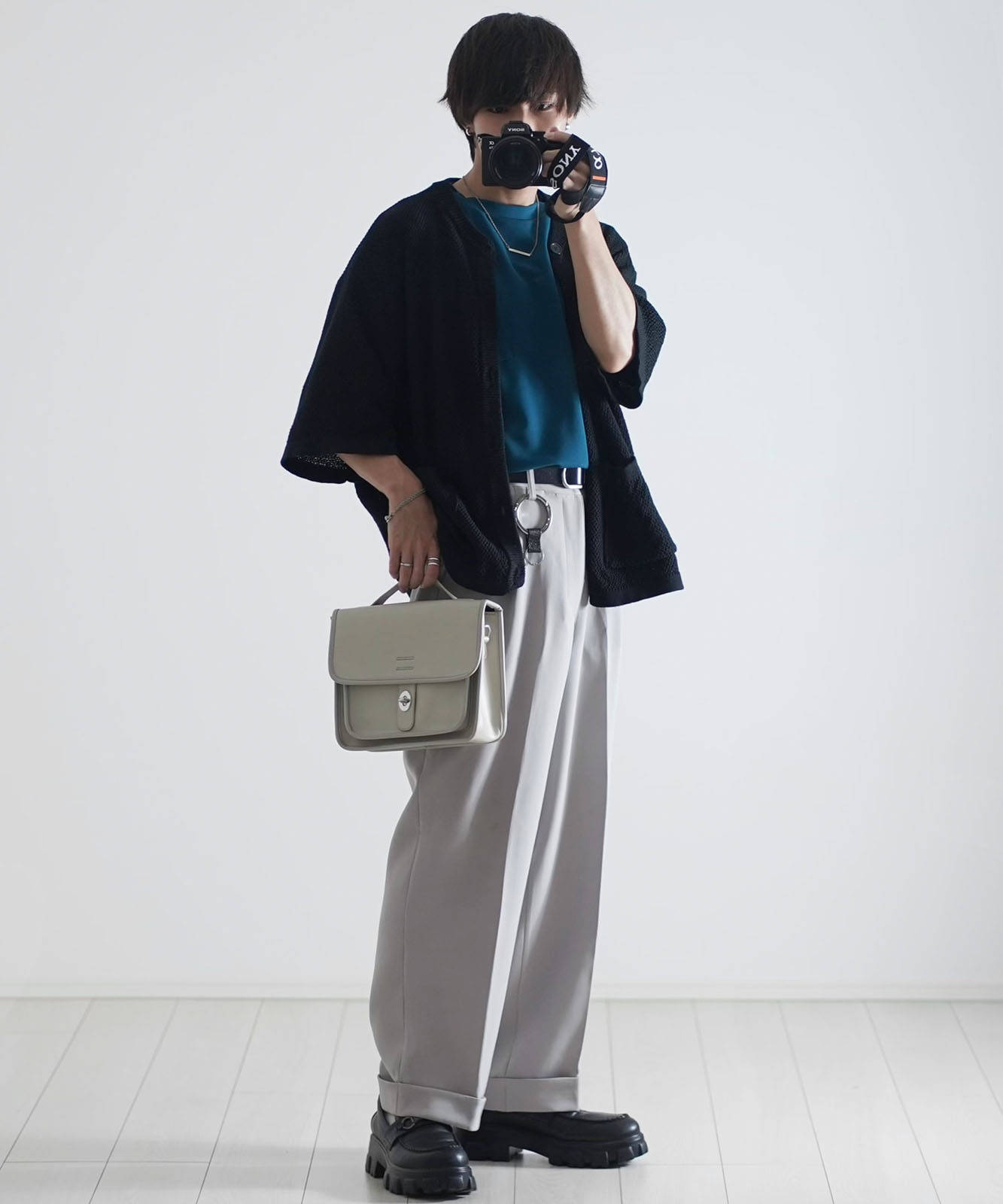 【 DEVICE × こーせコラボ 】 Rename フロントバックル 横型 ショルダーバッグ メンズ レディース ユニセックス 学生 おしゃれ ミニショルダー きれいめ カジュアル 高級感 RSG22036