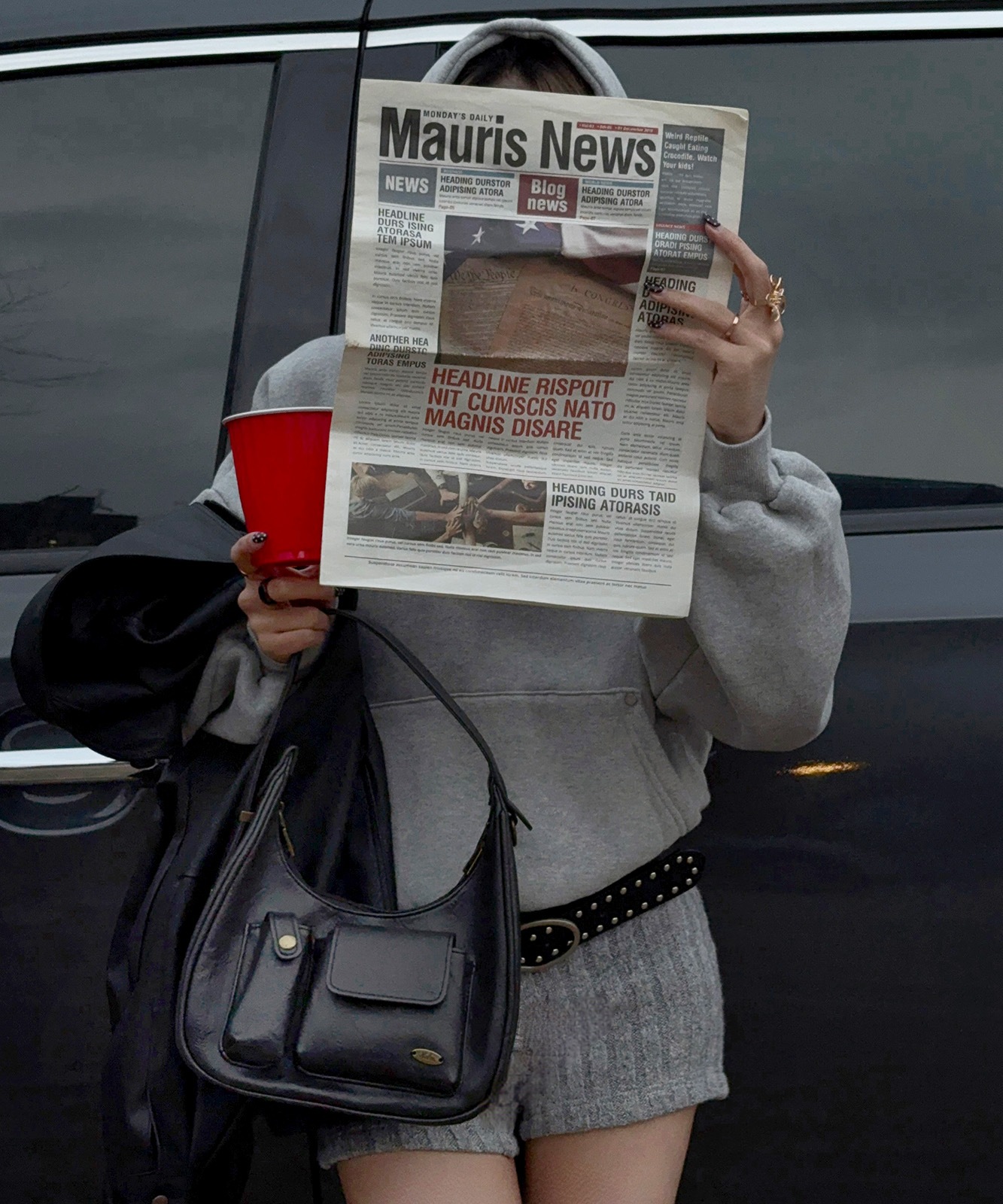 【 DEVICE × Nalm.コラボ 】 Rename アジャスター ワンハンドル ヴィンテージ ハンドバッグ(ミラー付き) メンズ レディース