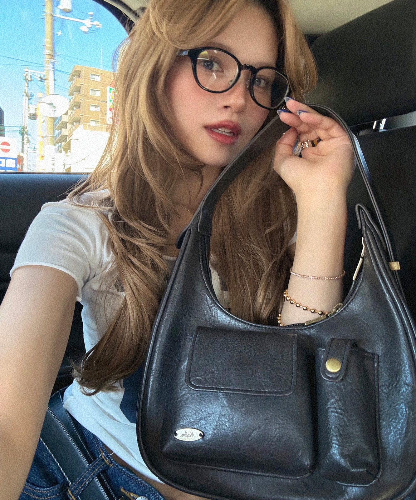 【 DEVICE × Nalm.コラボ 】 Rename アジャスター ワンハンドル ヴィンテージ ハンドバッグ(ミラー付き) メンズ レディース