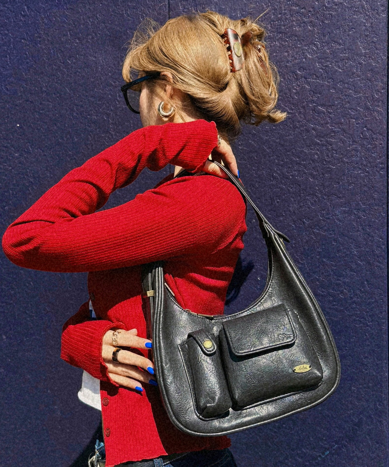 【 DEVICE × Nalm.コラボ 】 Rename アジャスター ワンハンドル ヴィンテージ ハンドバッグ(ミラー付き) メンズ レディース