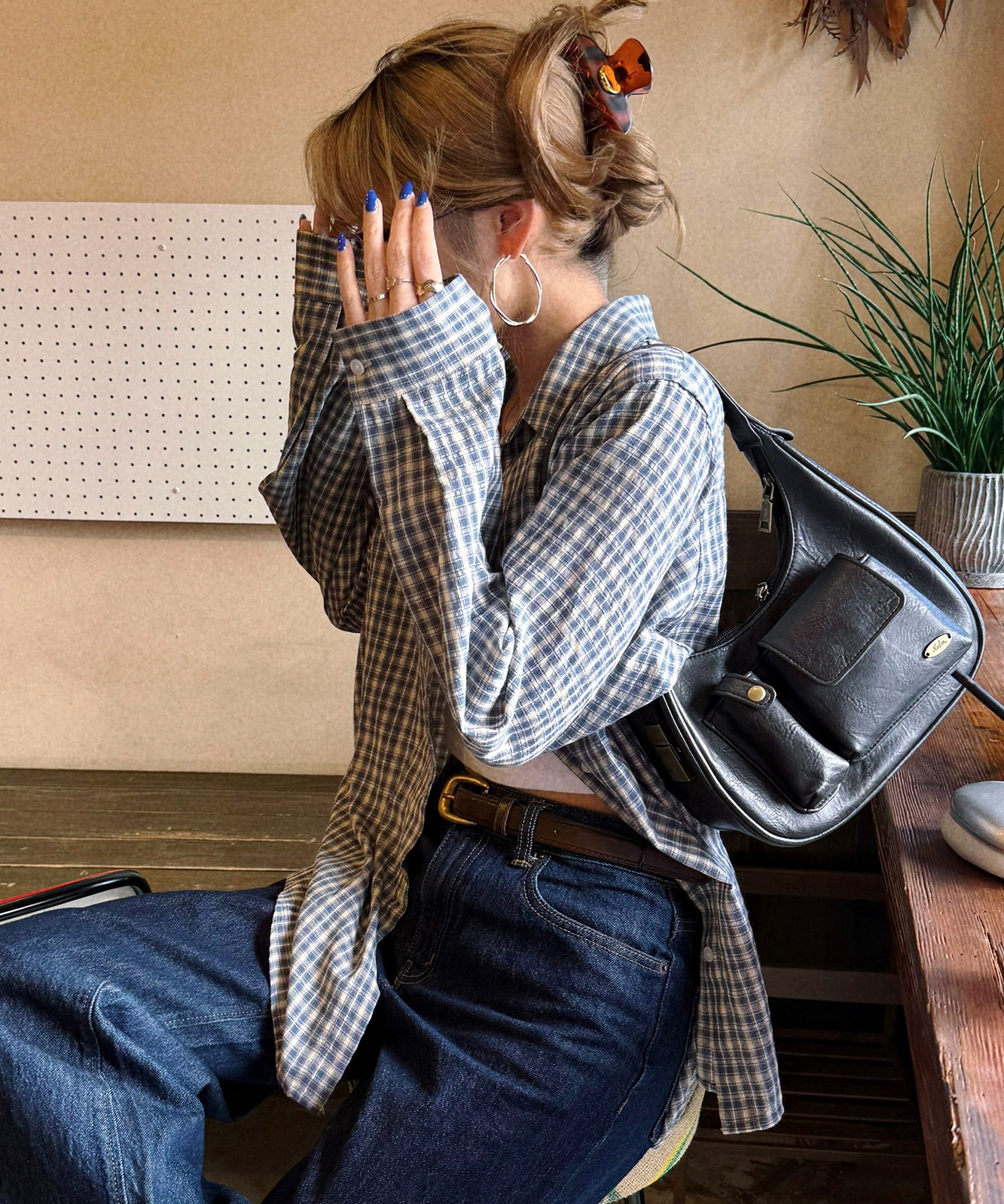 【 DEVICE × Nalm.コラボ 】 Rename アジャスター ワンハンドル ヴィンテージ ハンドバッグ(ミラー付き) メンズ レディース