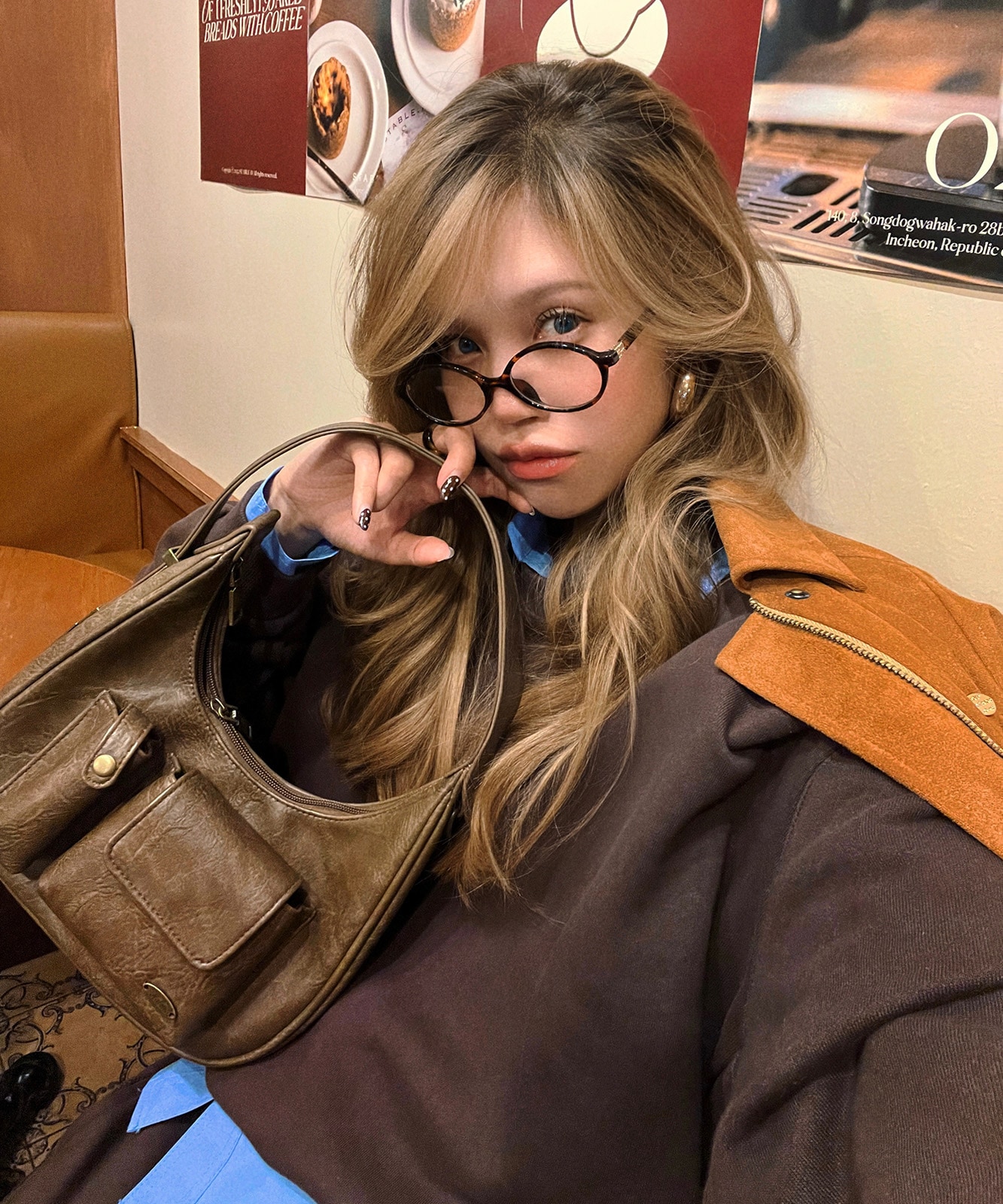 【 DEVICE × Nalm.コラボ 】 Rename アジャスター ワンハンドル ヴィンテージ ハンドバッグ(ミラー付き) メンズ レディース