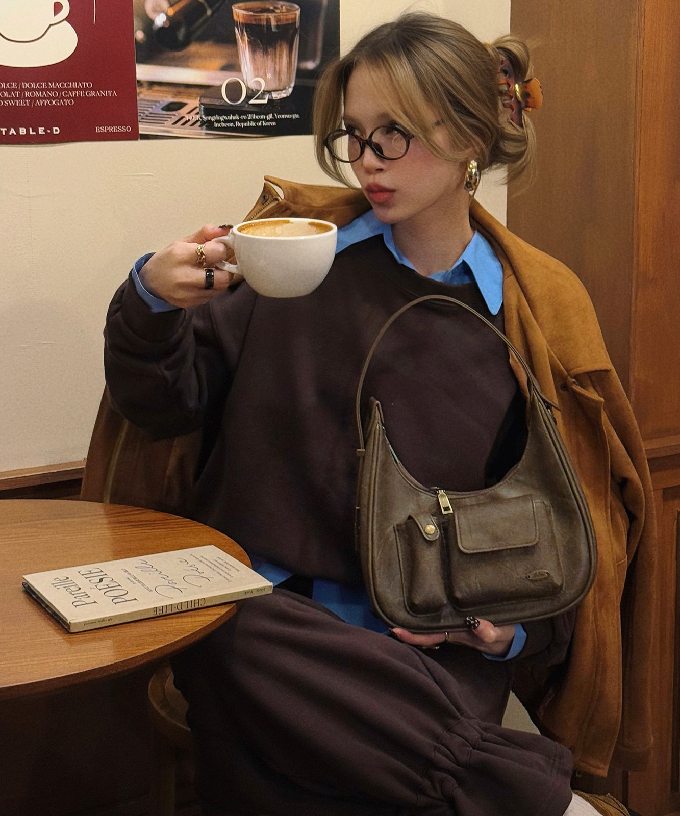 【 DEVICE × Nalm.コラボ 】 Rename アジャスター ワンハンドル ヴィンテージ ハンドバッグ(ミラー付き) メンズ レディース