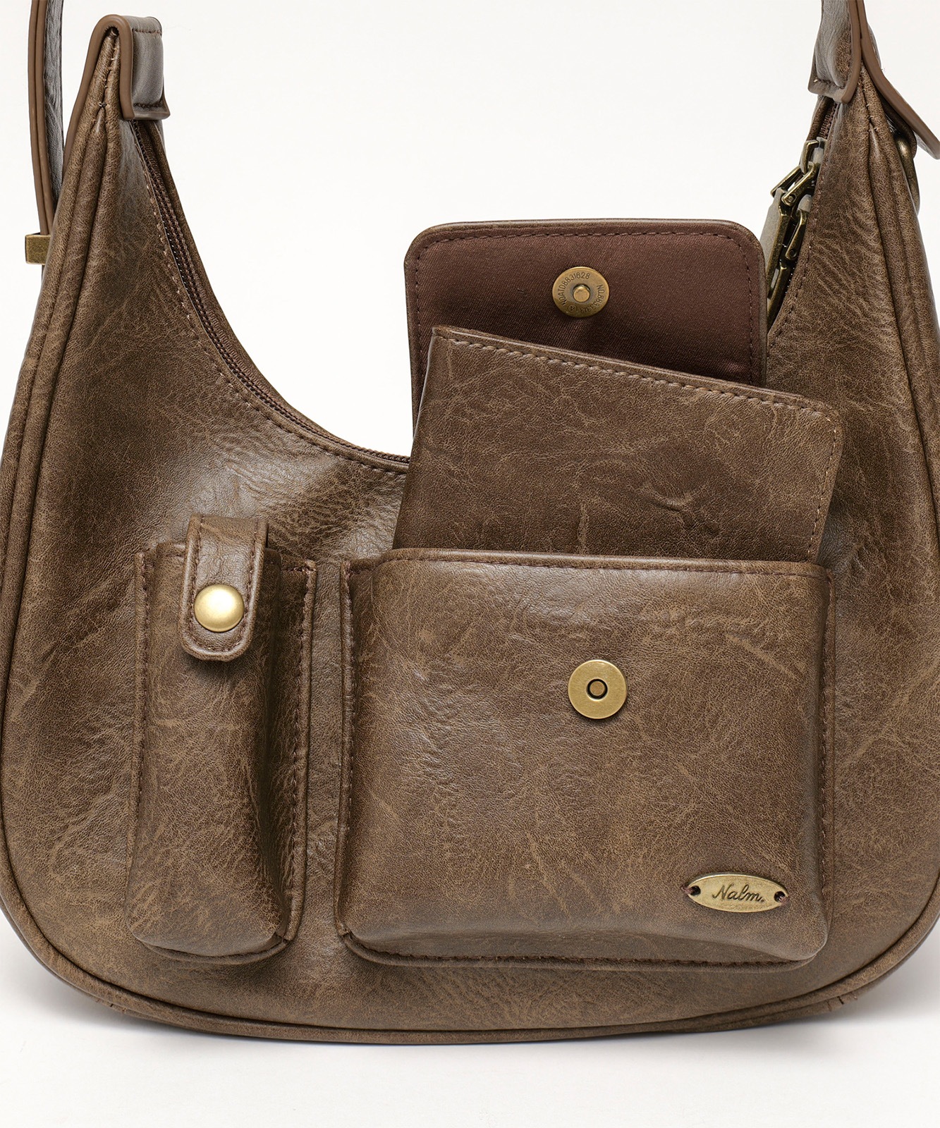 【 DEVICE × Nalm.コラボ 】 Rename アジャスター ワンハンドル ヴィンテージ ハンドバッグ(ミラー付き) メンズ レディース