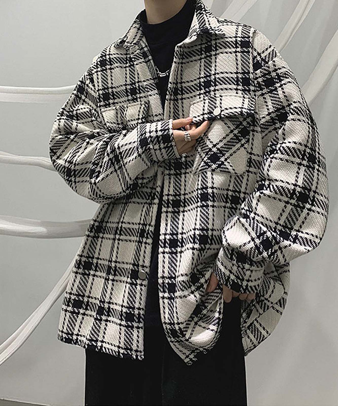 DEVICE select ビッグシルエット チェック柄CPOシャツジャケット