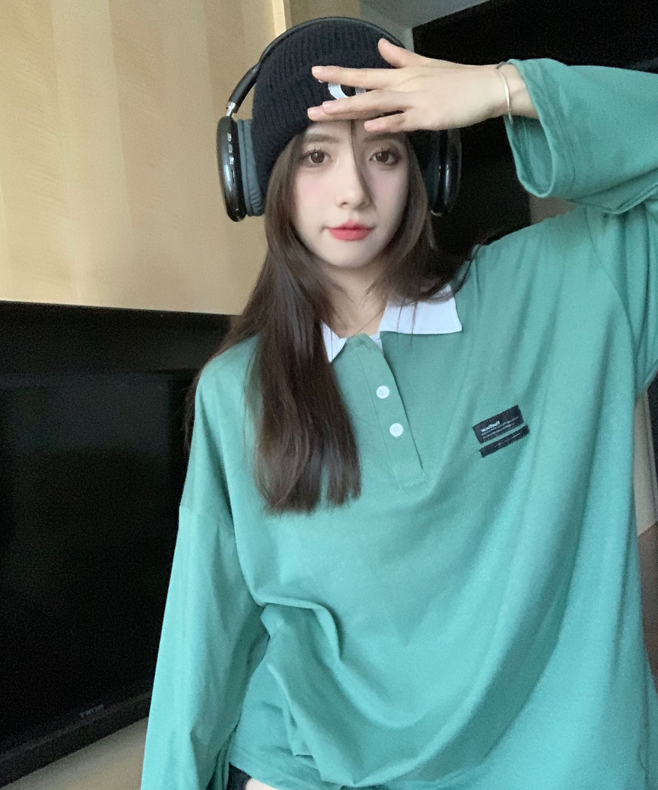 DEVICE select 韓国風 襟付ポロシャツ ビッグシルエット