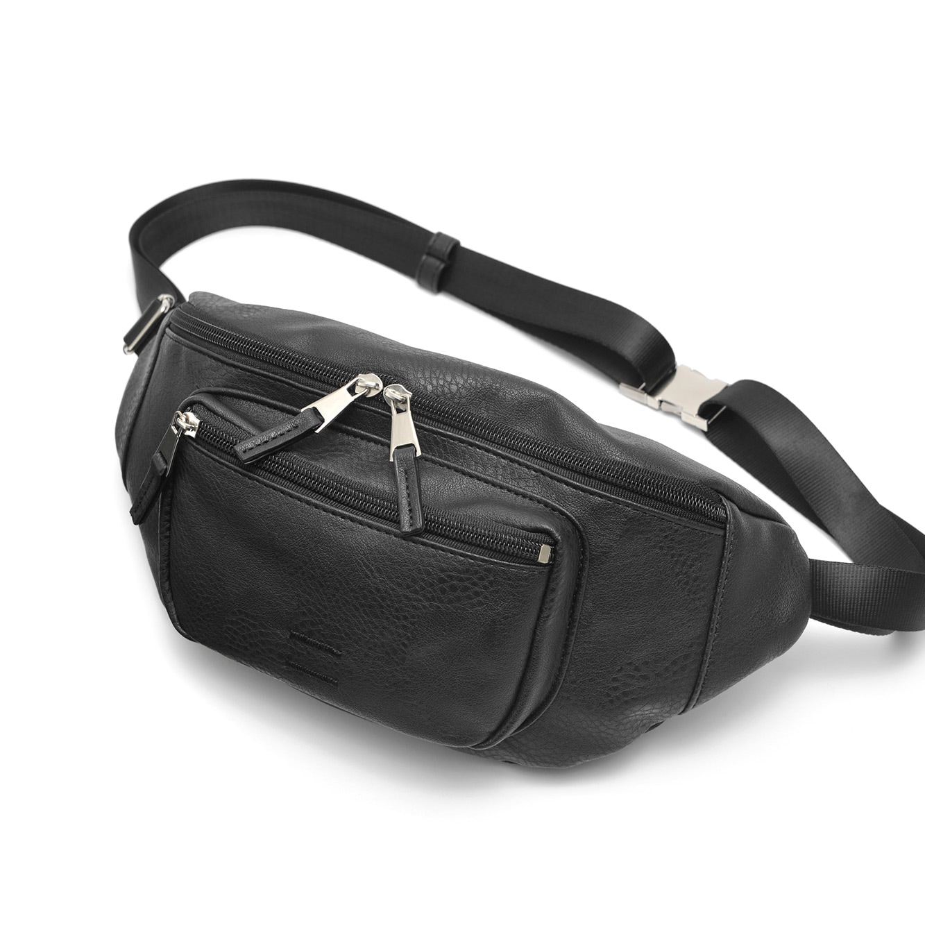 Rename フェイクレザー 刺繍デザイン ウエストバッグ ボディバッグ