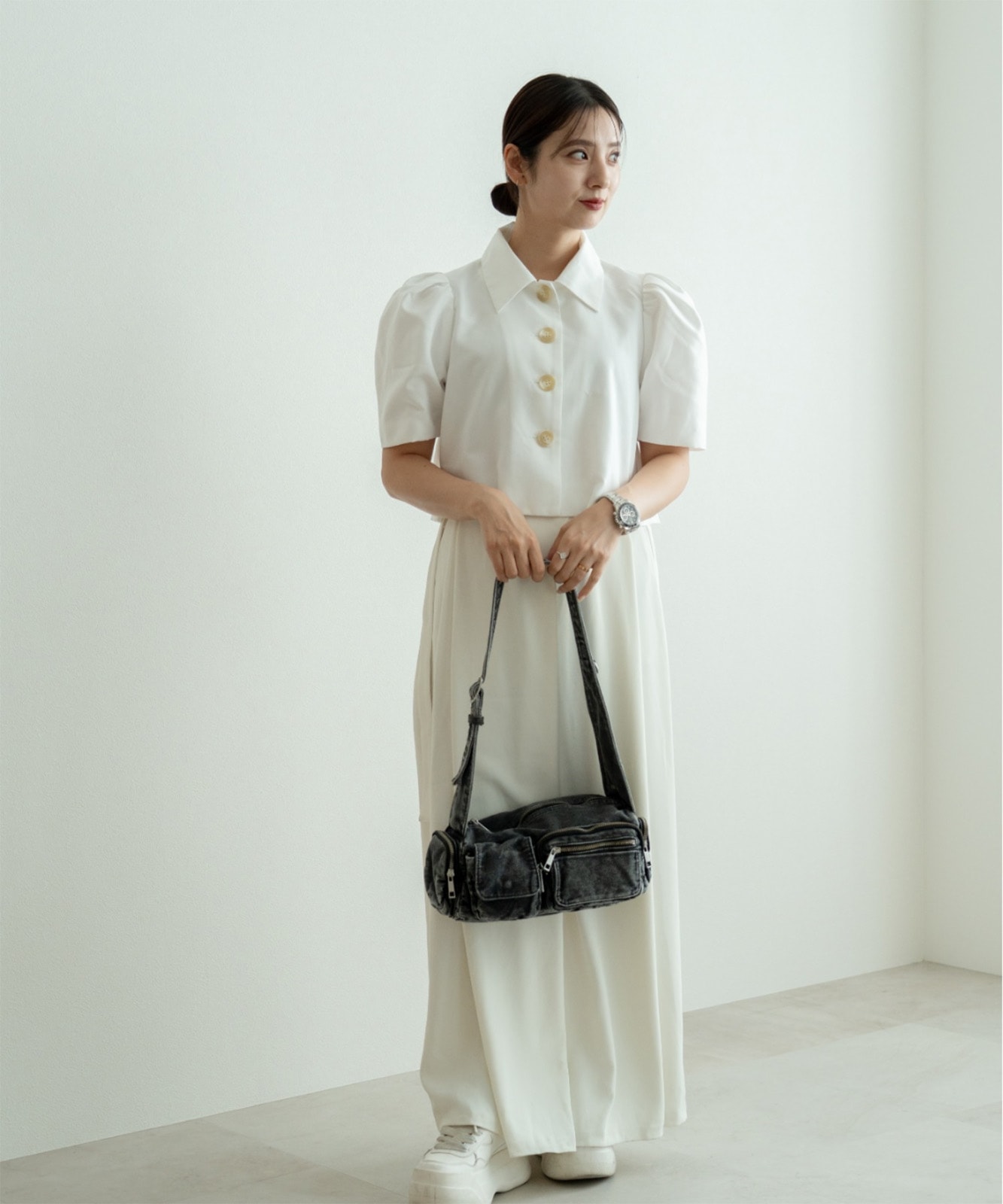 【 DEVICE 】 ヴィンテージ ウォッシュ デニム ショルダーバッグ メンズ レディース ユニセックス DSD25072