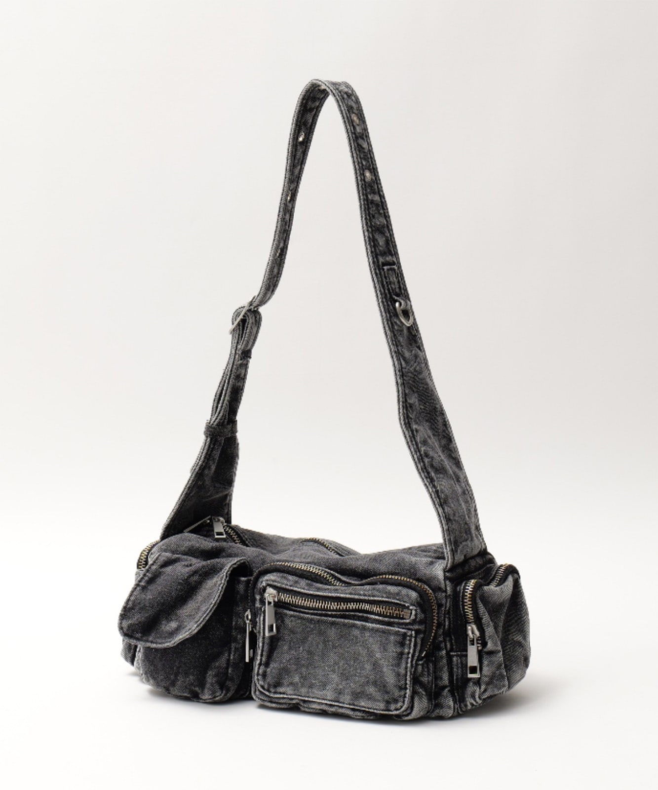 【 DEVICE 】 ヴィンテージ ウォッシュ デニム ショルダーバッグ メンズ レディース ユニセックス DSD25072