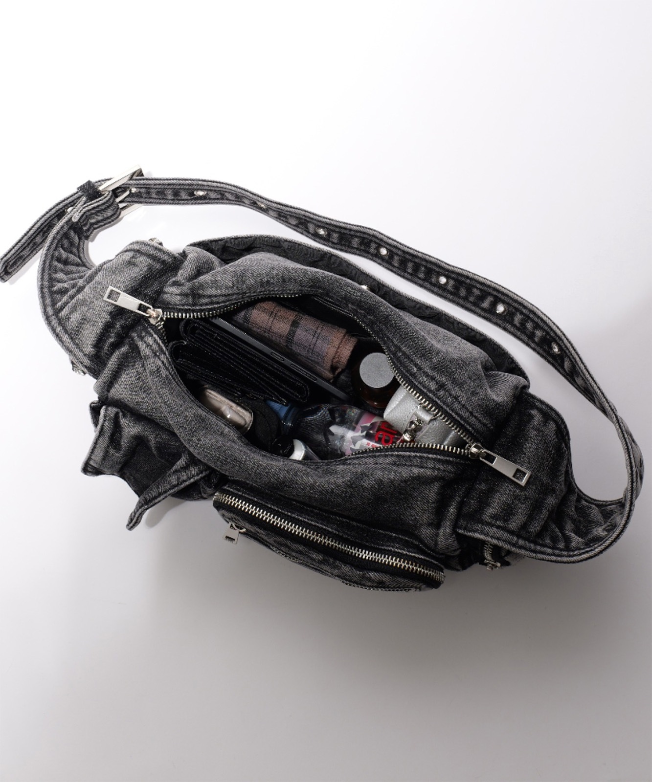【 DEVICE 】 ヴィンテージ ウォッシュ デニム ショルダーバッグ メンズ レディース ユニセックス DSD25072