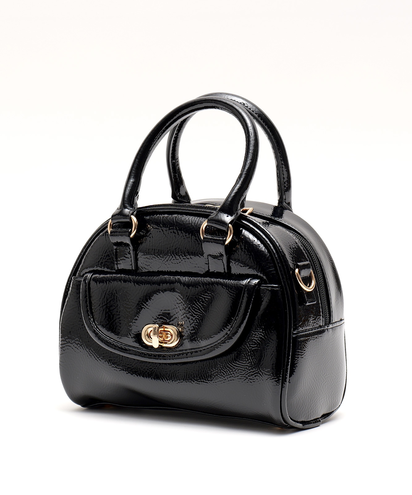 ミニクーパー/2way/ボストンバッグ/エナメル/ショルダー/ブラック/未使用 セール】 【2WAY】エナメルミニボストン （ボストンバッグ