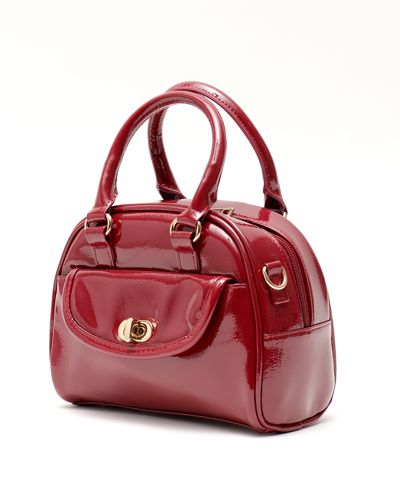 コムデギャルソンガール　エナメル　ミニボストンバッグ　ハンドバッグ コムデギャルソンガール エナメル ミニボストンバッグ ハンドバッグ