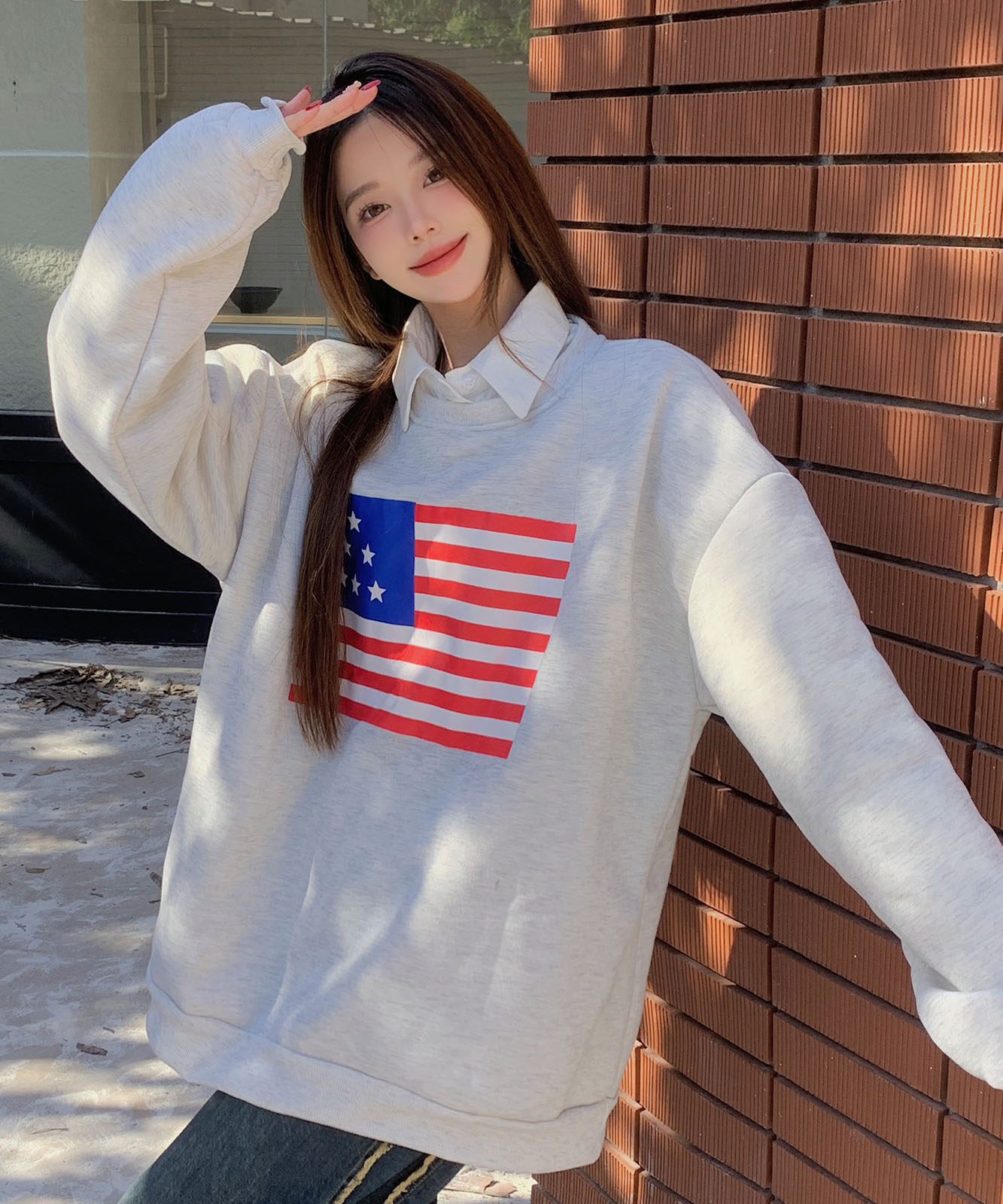 DEVICE select オーバーサイズ プルオーバー 星柄 スタープリント スウェット トレーナー ノームコア メンズ レディース