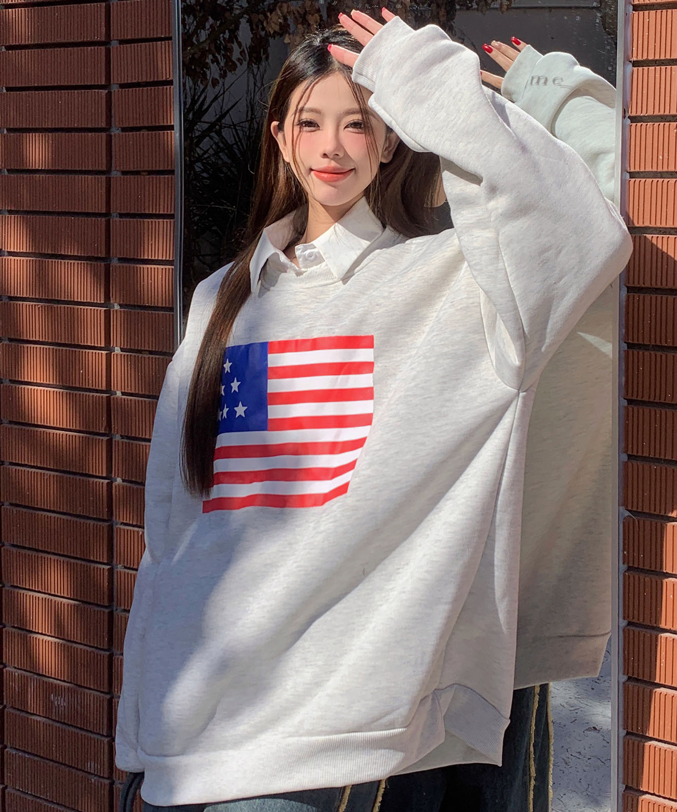 DEVICE select オーバーサイズ プルオーバー 星柄 スタープリント スウェット トレーナー ノームコア メンズ レディース